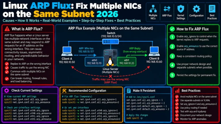 Linux ARP Flux: Fix Multiple NICs on the Same Subnet 2026