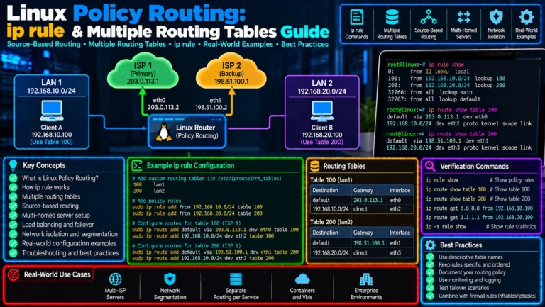 Linux Policy Routing: ip rule & Multiple Routing Tables Guide