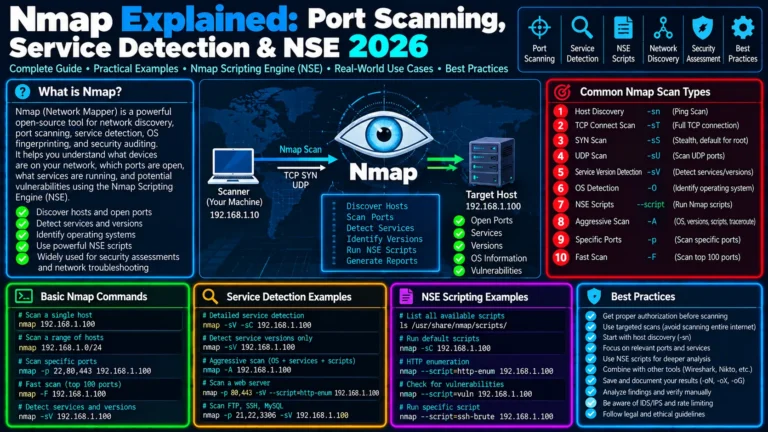 Nmap Explained: Port Scanning, Service Detection & NSE 2026