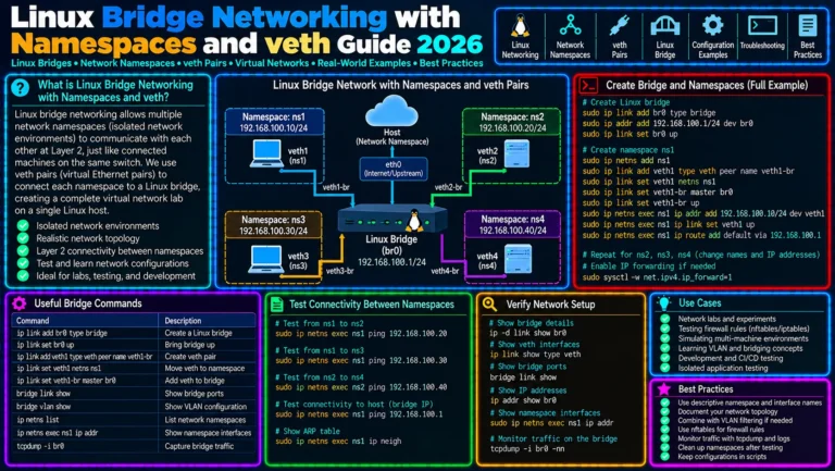 Linux Bridge Networking with Namespaces and veth Guide 2026