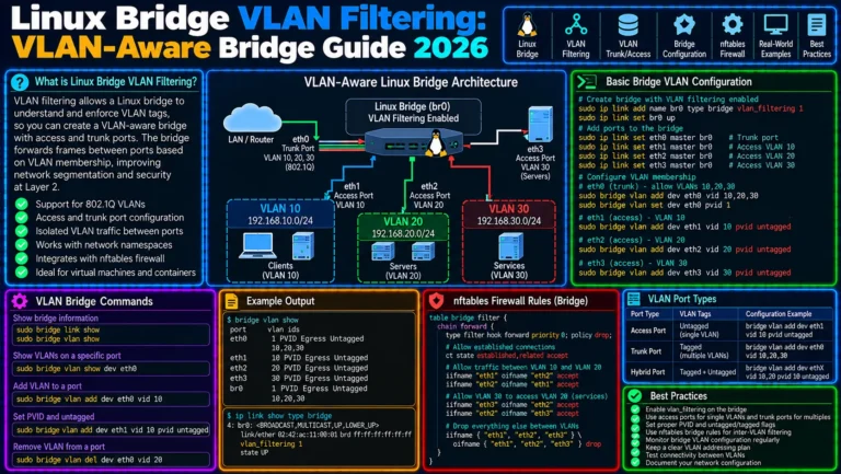 Linux Bridge VLAN Filtering: VLAN-Aware Bridge Guide 2026