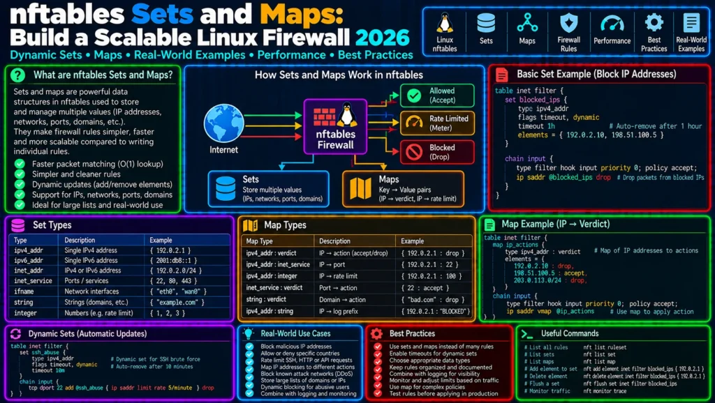 nftables Sets and Maps: Build a Scalable Linux Firewall 2026