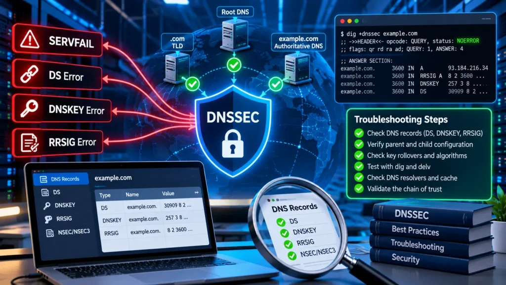 DNSSEC Troubleshooting: How to Fix SERVFAIL, DS, DNSKEY and RRSIG Errors