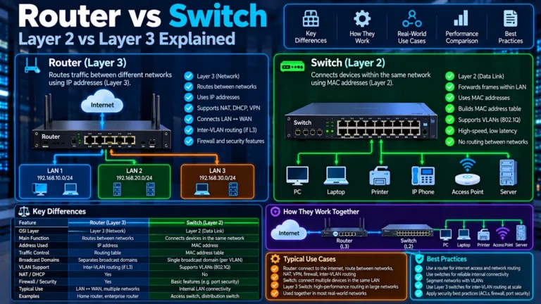 Router vs Switch: Layer 2 vs Layer 3 Explained