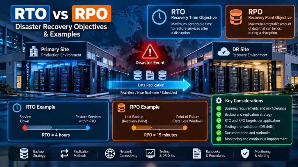 RTO vs RPO Explained: Disaster Recovery Objectives & Examples